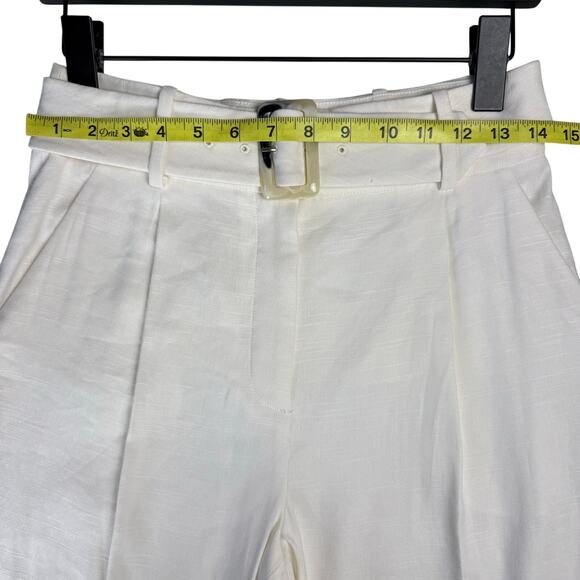 VERONICA BEARD Sofia Stretch-Linen Pant in White - Picture 12 of 15